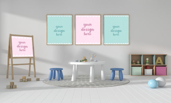Download Kids Bedroom or Nursery with Empty Frame - Premium Resources