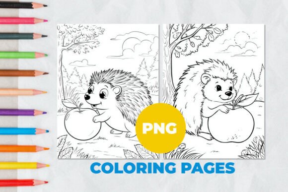 Download Hedgehog with an Apple Coloring Pages - Apple coloring pages Collection