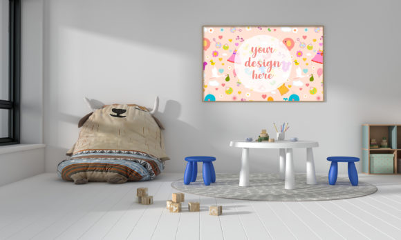 Download Kids Bedroom or Nursery with Empty Frame - Premium Bundle