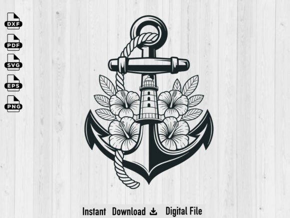 Download Floral Anchor SVG, Silhouette Cut Files - Silhouette cut file Collection