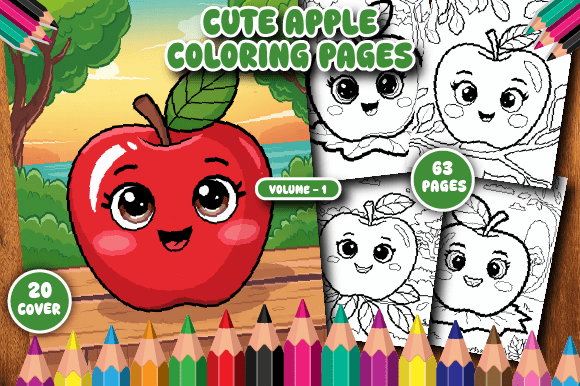 Download 63 Cute Apple Coloring Pages for Kid V-1 - Apple coloring pages Collection