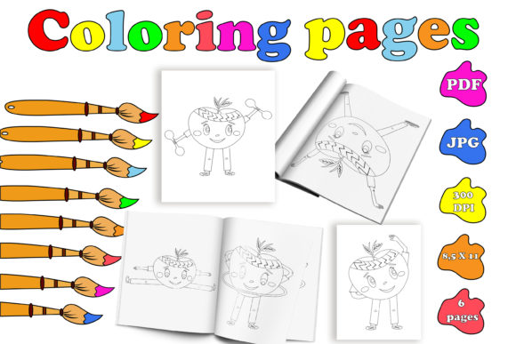 Download Sporty Apple Coloring Pages PDF. - Apple coloring pages Collection