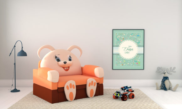 Download Kids Room with Piggy Chair Empty Frame - Premium Resources